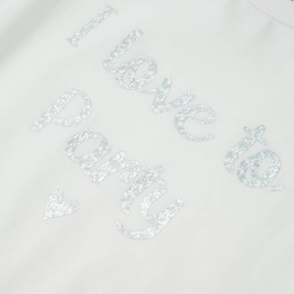 Tricou pentru copii cu mâneci cu volane, alb, 140
