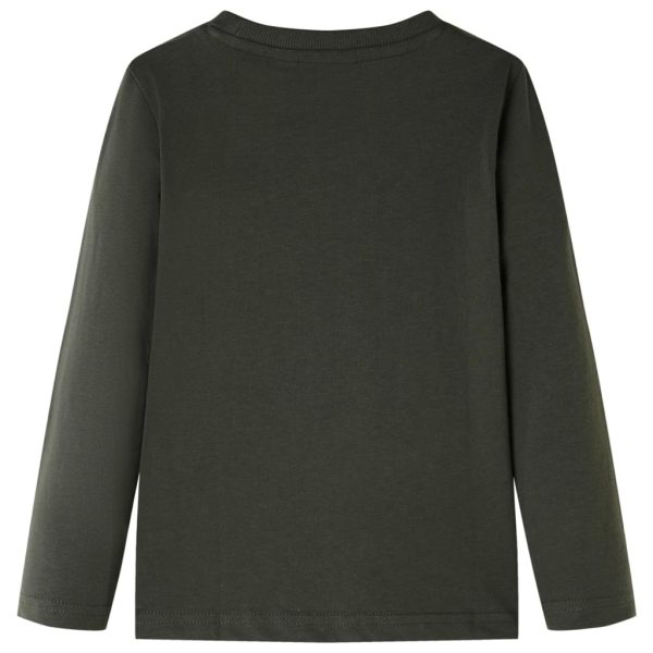 Tricou cu mâneci lungi pentru copii, kaki, 128