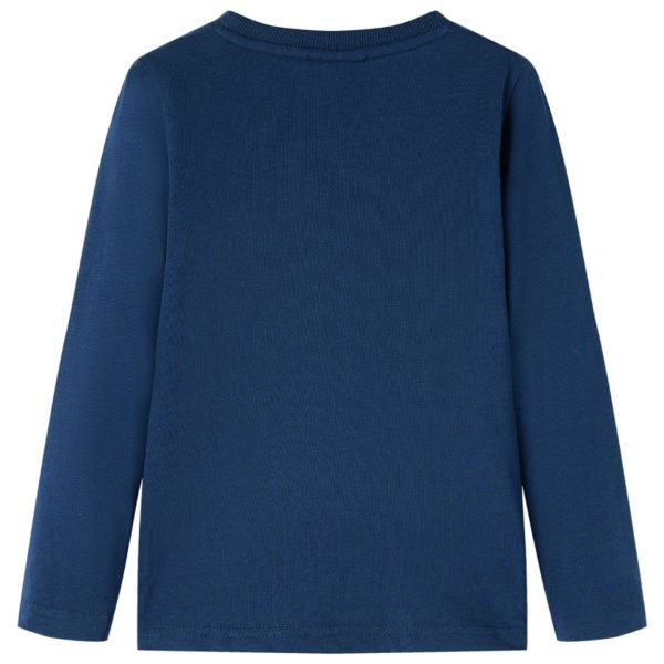 Tricou de copii cu mâneci lungi bleumarin 140