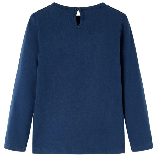 Tricou de copii cu mâneci lungi, bleumarin, 140