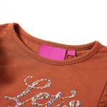 Tricou pentru copii cu mâneci lungi, coniac, 104