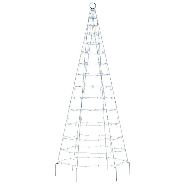 Pom de Crăciun LED pe stâlp 200 LED-uri Albastru 180 cm