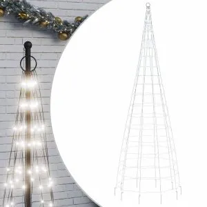 Pom de Crăciun LED pe stâlp 550 LED-uri Alb Rece 300 cm