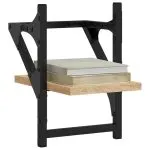 Rafturi de perete cu bare, 2 buc, stejar sonoma, 20x25x30 cm