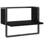 Raft de perete cu bare, negru, 40x25x30 cm
