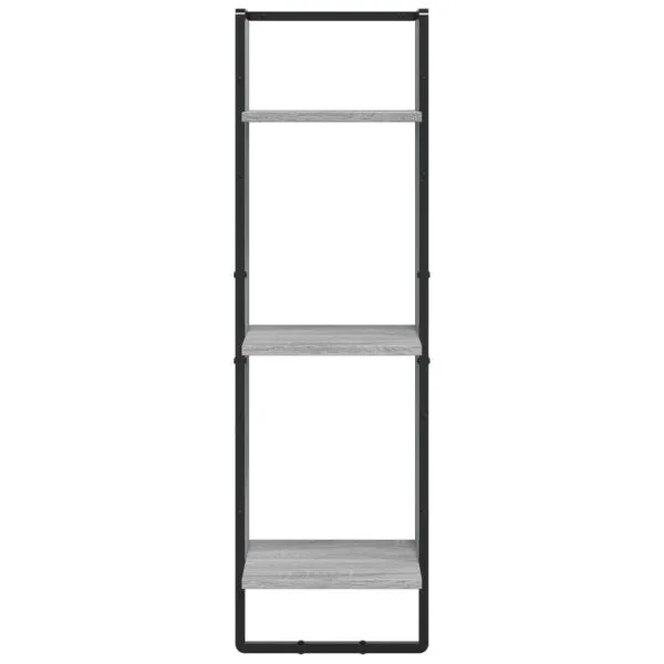 Raft cu 3 niveluri, gri sonoma, 30x25x100 cm, lemn prelucrat