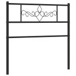 Tăblie de pat metalică, negru, 75 cm