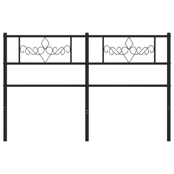Tăblie de pat metalică, negru, 120 cm
