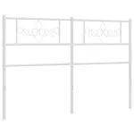 Tăblie de pat metalică, alb, 140 cm