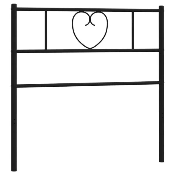 Tăblie de pat metalică, negru, 100 cm