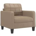 Set de canapele cu perne, 3 piese, cappuccino, piele ecologică