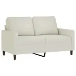 Set de canapele cu perne, 3 piese, crem, catifea