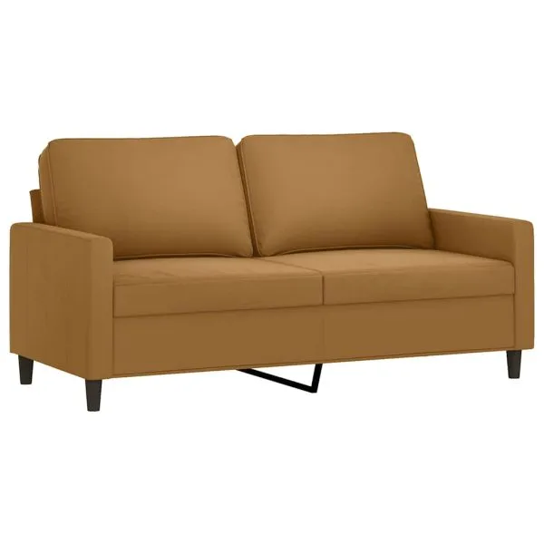 Set de canapele cu perne, 2 piese, maro, catifea