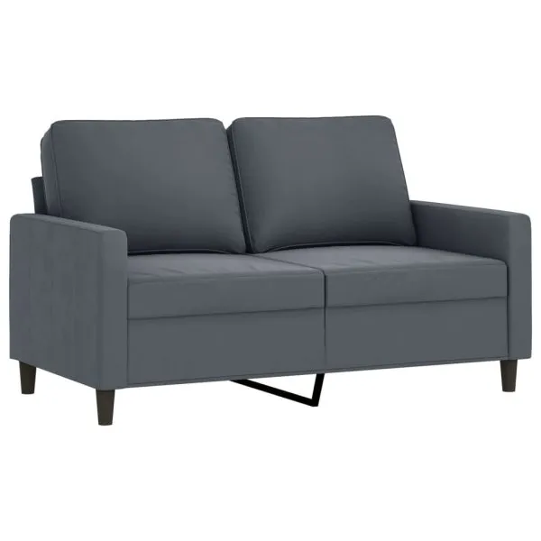 Set de canapele cu perne, 2 piese, gri închis, catifea