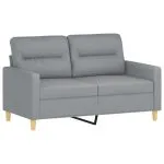 Set de canapele cu perne, 4 piese, gri deschis, material textil
