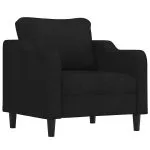 Set de canapele cu perne, 4 piese, negru, textil