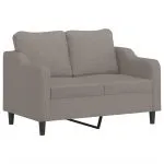 Set de canapele cu perne, 2 piese, gri taupe, textil