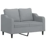 Set de canapele cu perne, 2 piese, gri deschis, material textil