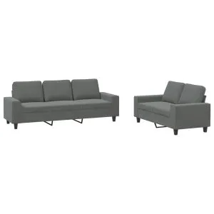 Set de canapele, 2 piese, gri închis, material textil