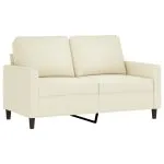 Set de canapele cu perne, 3 piese, crem, catifea