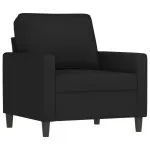 Set de canapele cu perne, 4 piese, negru, catifea