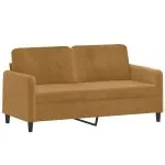 Set canapea 2 piese, maro, catifea