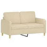 Set de canapele cu perne, 4 piese, crem, textil