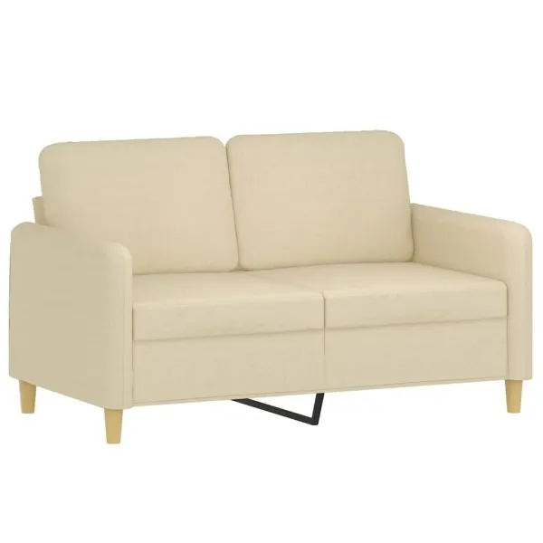 Set de canapele cu perne, 4 piese, crem, textil