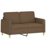 Set de canapele cu perne, 2 piese, maro, textil