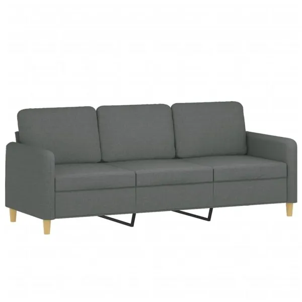 Set de canapele cu perne, 2 piese, gri închis, material textil