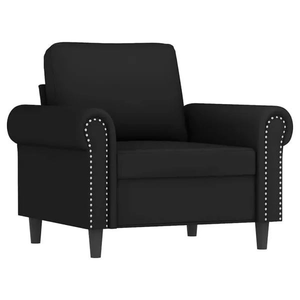 Set de canapele cu perne, 3 piese, negru, catifea