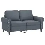 Set canapea cu perne, 2 piese, gri închis, catifea