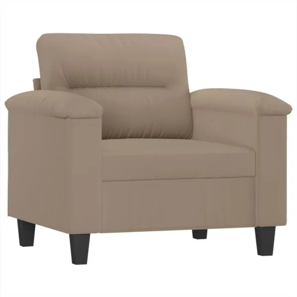 Set de canapele cu perne, 4 piese, gri taupe, microfibră