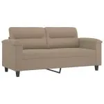 Set de canapele cu perne, 3 piese, gri taupe, microfibră