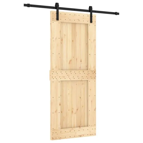 Ușă glisantă cu set de feronerie 85×210 cm, lemn masiv de pin