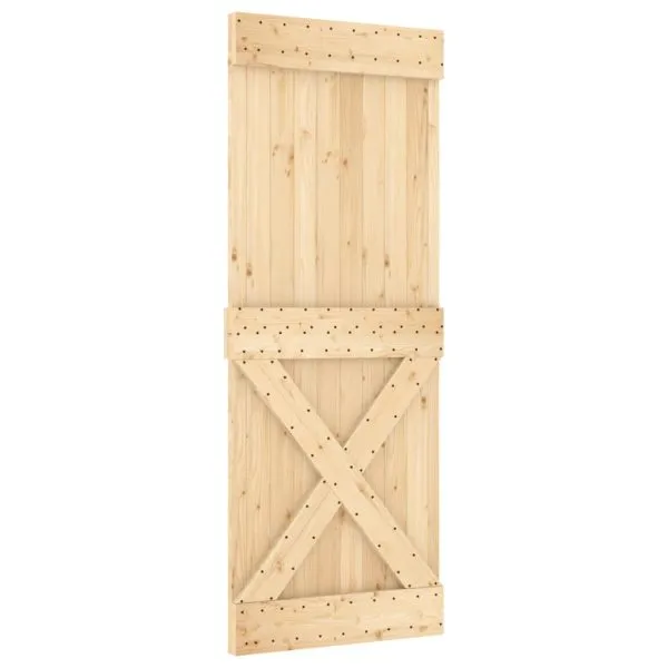 Ușă glisantă cu set de feronerie 80×210 cm, lemn masiv de pin