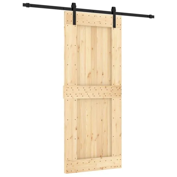 Ușă glisantă cu set de feronerie 85×210 cm, lemn masiv de pin