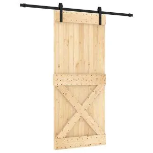 Ușă glisantă cu set feronerie, 90×210 cm, lemn masiv de pin