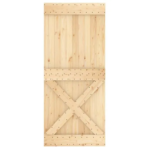 Ușă glisantă cu set feronerie, 90×210 cm, lemn masiv de pin