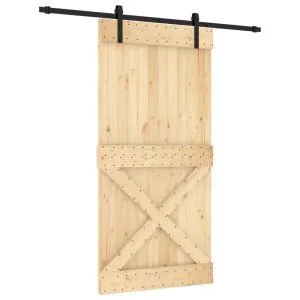 Ușă glisantă cu set feronerie, 100×210 cm, lemn masiv de pin