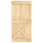 Ușă glisantă cu set feronerie, 100×210 cm, lemn masiv de pin