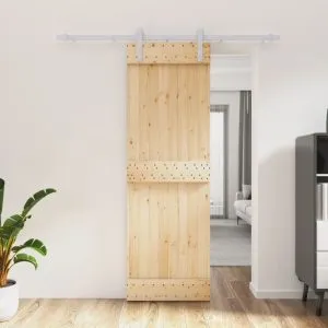 Ușă glisantă cu set de feronerie 70×210 cm, lemn masiv de pin