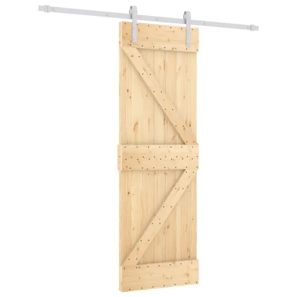 Ușă glisantă cu set de feronerie 70×210 cm, lemn masiv de pin