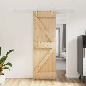Ușă glisantă cu set de feronerie 70×210 cm, lemn masiv de pin