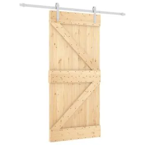 Ușă glisantă cu set de feronerie 95×210 cm, lemn masiv de pin