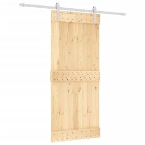 Ușă glisantă cu set feronerie, 90×210 cm, lemn masiv de pin