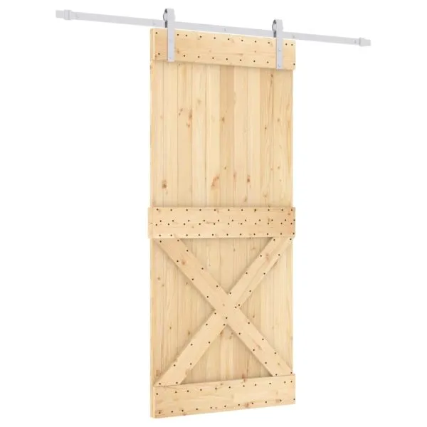 Ușă glisantă cu set feronerie, 90×210 cm, lemn masiv de pin