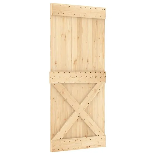 Ușă glisantă cu set feronerie, 90×210 cm, lemn masiv de pin