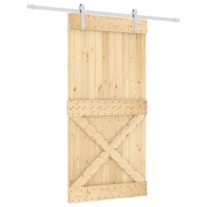 Ușă glisantă cu set feronerie, 100×210 cm, lemn masiv de pin