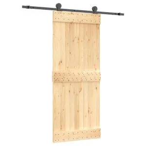 Ușă glisantă cu set de feronerie 85×210 cm, lemn masiv de pin
